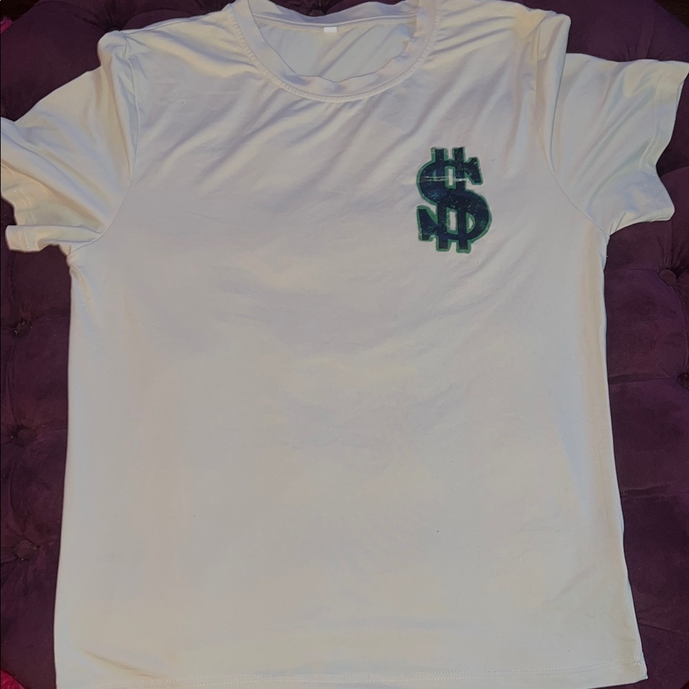 White T-Shirt with Green Logo